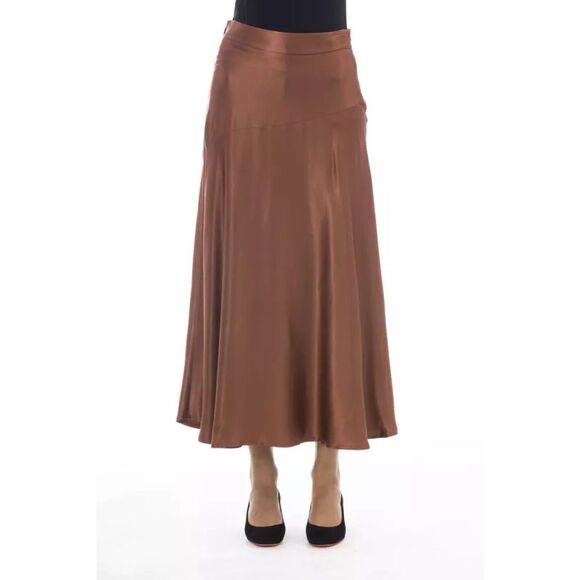 Alpha Studio Brown Viscose Women Women's Skirt